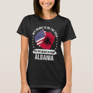 Camiseta Patriota Americano Bandeira da Albânia Raízes Alba