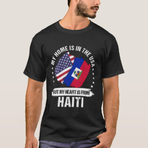 Camiseta Patriota Americano Bandeira do Haiti Raízes Haitia