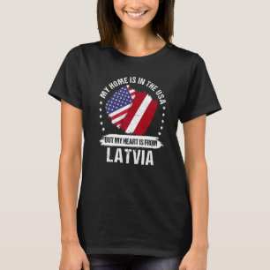 Camiseta Patriota Americano Bandeira Letônia Raiz Americano