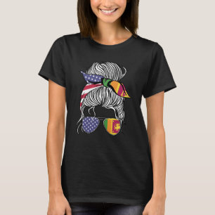 Camiseta Patriota Americano do Sri Lanka Cultivou Mulher Or