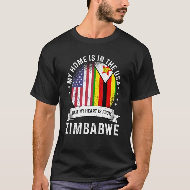 Camiseta Patriota Americano do Zimbábue Cultivou Orgulho Do (Frente)