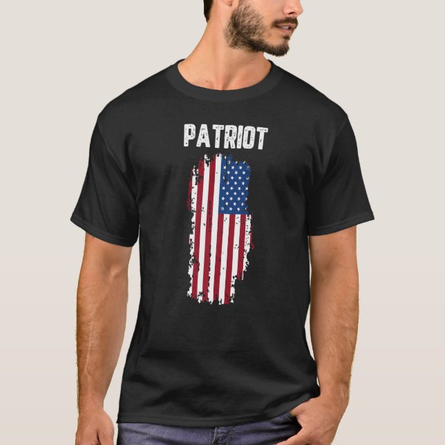 Camiseta Patriota Americano para Homens (Frente)
