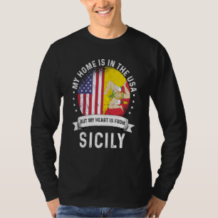 Camiseta Patriota Americano Siciliano Crescido Orgulhoso Ca