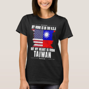 Camiseta Patriota Americano Taiwanês Crescido Orgulhoso Cas