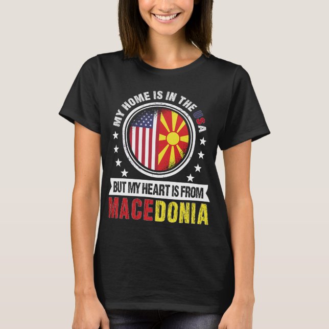 Camiseta Patriota da Macedônia do Sinalizador da Macedônia  (Frente)
