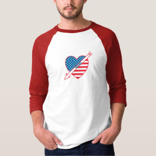 Camiseta Patriota da xadrez do coração