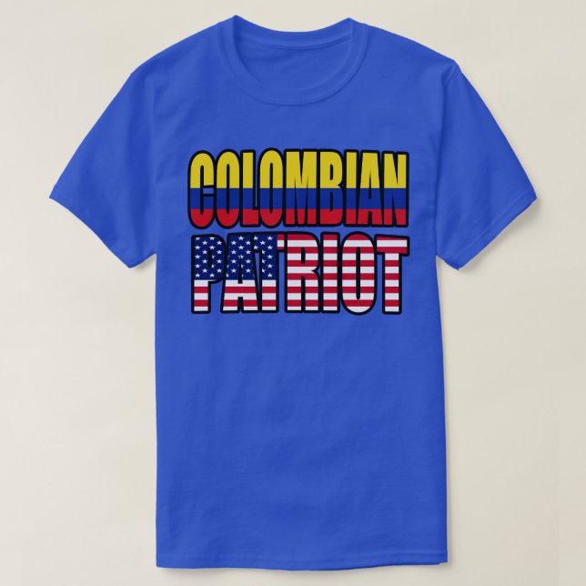 Camiseta Patriota do Orgulho Patriótico Colombiano American (Frente do Design)