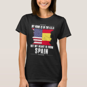 Camiseta Patriota Espanhol Americano Cresceu Orgulhoso em L