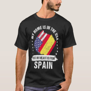 Camiseta Patriota Espanhol Americano Crescido Orgulhoso Meu