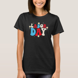 Camiseta Patriota Feliz Dia do Trabalho do Retro Groovy Ame