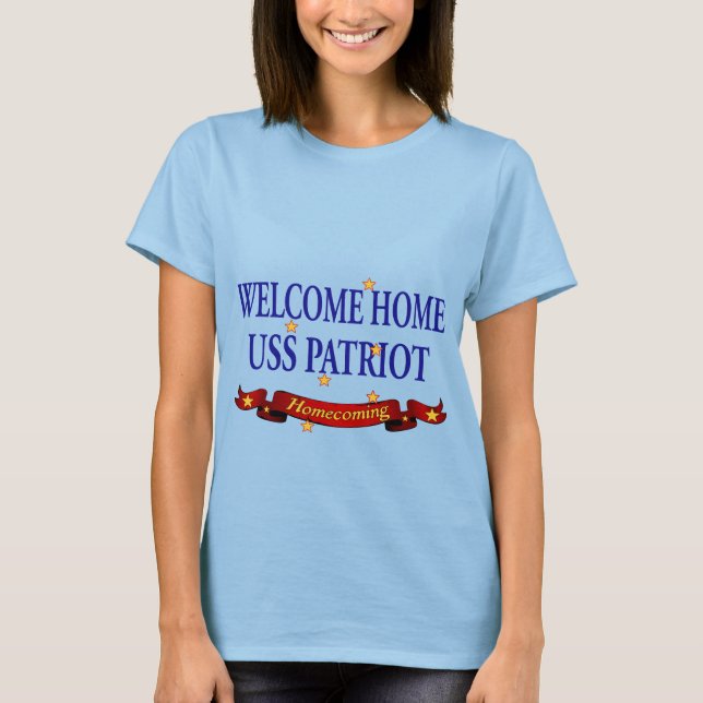 Camiseta Patriota Home bem-vindo de USS (Frente)