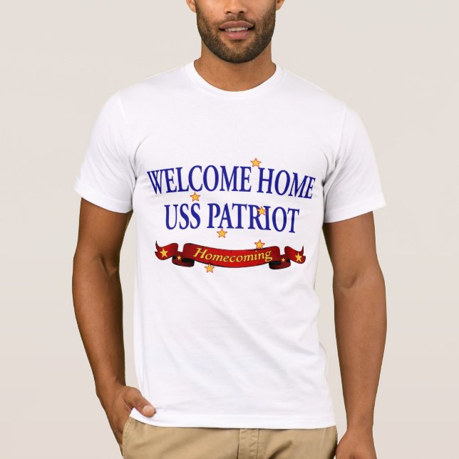 Camiseta Patriota Home bem-vindo de USS (Frente)