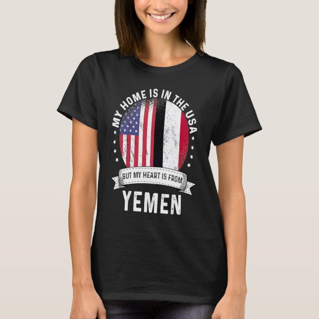 Camiseta Patriota iemenita americano cresceu orgulhosamente (Frente)