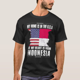 Camiseta Patriota indonésio-americano cresceu orgulhosament