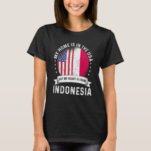 Camiseta Patriota indonésio americano cresceu orgulhosament