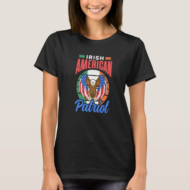 Camiseta Patriota Irlandês Americano Eagle Usa Ireland Fami (Frente)