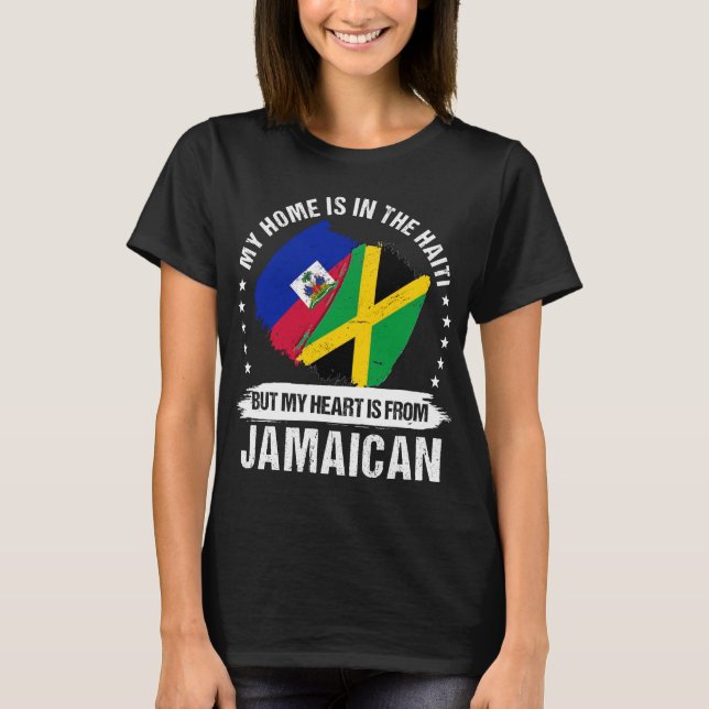 Camiseta Patriota jamaicano no Haiti Bandeira das Raízes ja (Frente)
