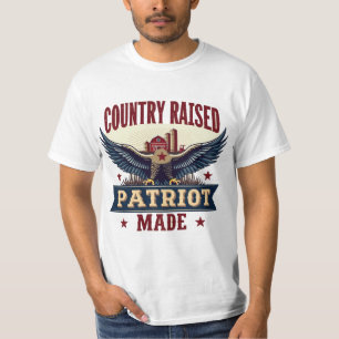 Camiseta Patriota nacional criado fez águia com celeiro e T