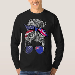 Camiseta Patriota neozelandês americano cresceu mulheres or