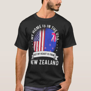 Camiseta Patriota neozelandês americano cresceu orgulhosame