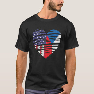 Camiseta Patriota Patriótico dos EUA do Coração Crescente d