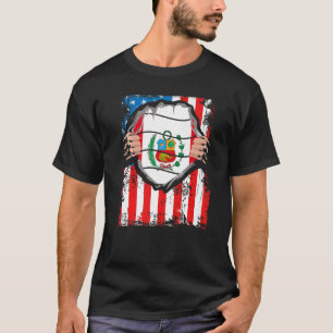 Camiseta Patriota Peruano Americano Crescente Bandeira do P