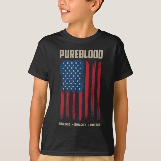 Camiseta Patriota Pura-Indígena Bandeira Americana (Frente)