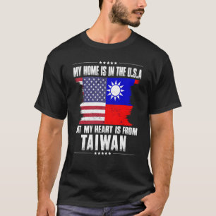 Camiseta Patriota taiwanês Americano Cresceu Orgulhoso Cora