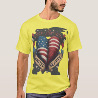 Camiseta Patriotas Orgulhosos Corações Unidos