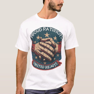 Camiseta Patriotas Orgulhosos Corações Unidos