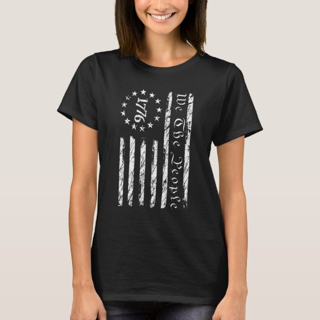 Camiseta Patriotic 1776 We The People USA American Flag 4th (Frente)