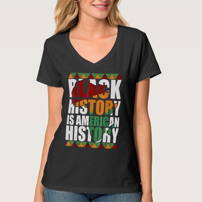 Camiseta Patriotic African American Black History Is Americ (Frente)