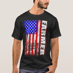Camiseta Patriotic American Farmers Trators Farmação Bandei