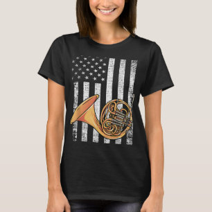 Camiseta Patriotic American Flag Design - Corno Francês