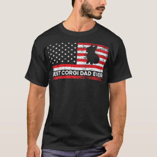 Camiseta Patriotic American Flag Tshirt For Corgi Dad Lover