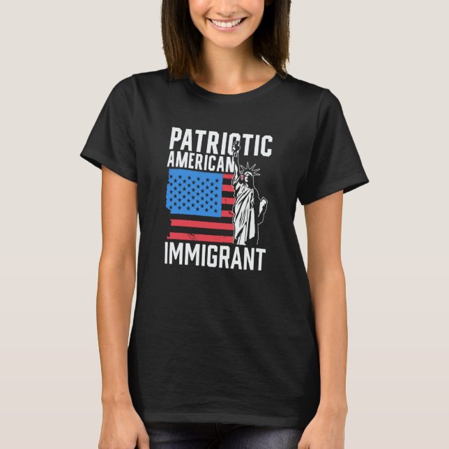 Camiseta Patriotic American Immigrant Usa America Us Patrio (Frente)