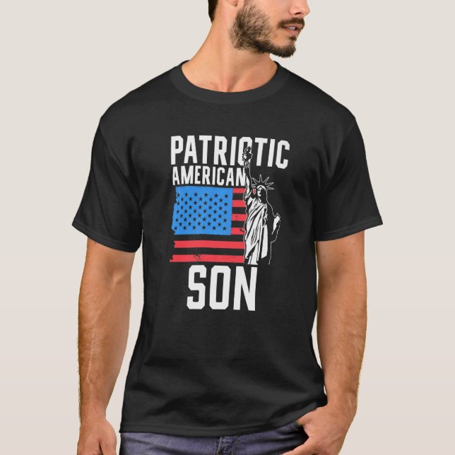 Camiseta Patriotic American Son America Usa Patriot Us Us U (Frente)