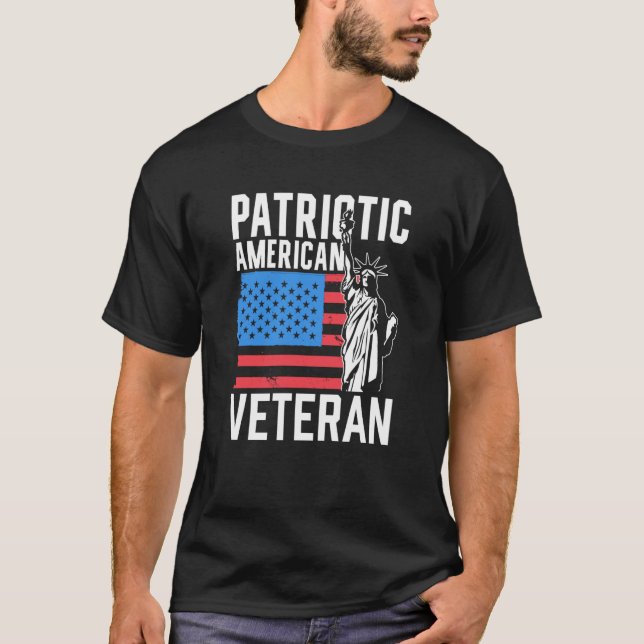 Camiseta Patriotic American Veteran Usa America Patriot Us  (Frente)