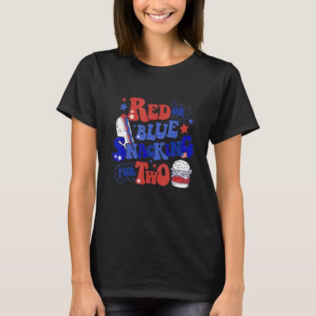 Camiseta Patriotic And Pregnant Baby Reveal 4th Of July Pre (Frente)