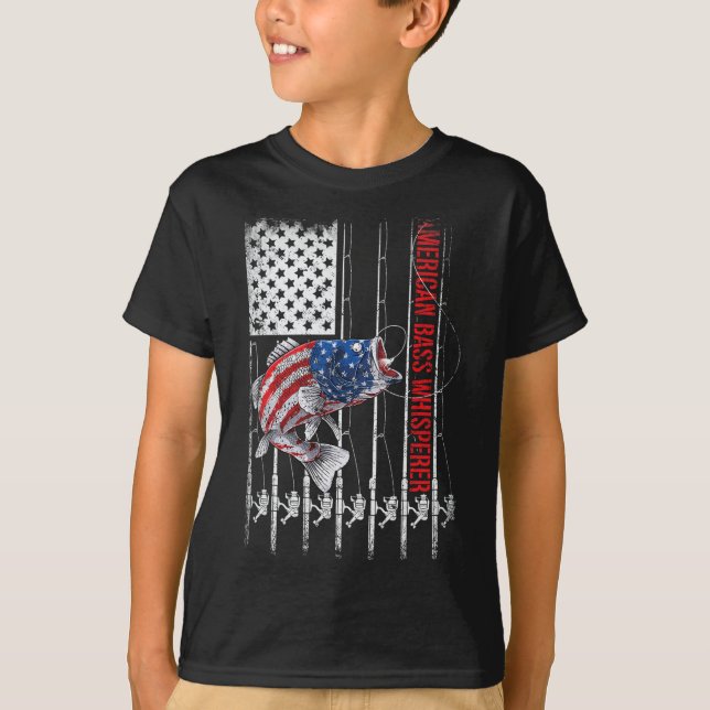 Camiseta Patriotic Anglers American B Pro Whisperer Fisherm (Frente)