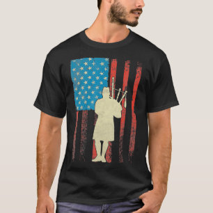 Camiseta Patriotic Bagpiper American Flag USA Bagpipe