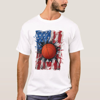Camiseta Patriotic Basketball 4th Of July