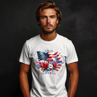 Camiseta Patriotic Born in the USA Personalizable Family
