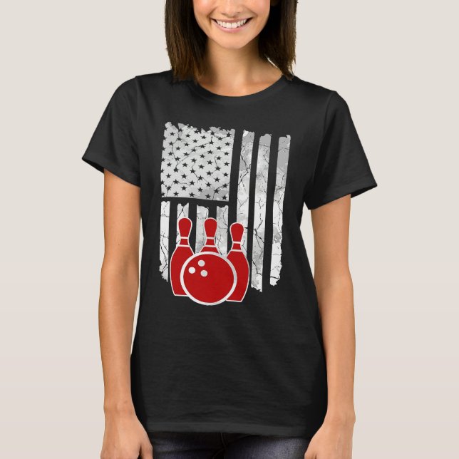 Camiseta Patriotic Bowling Player Bowler (Frente)