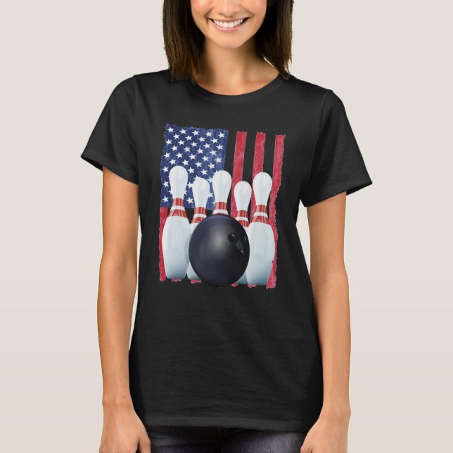 Camiseta Patriotic Bowling Uniform Bowling Coach (Frente)