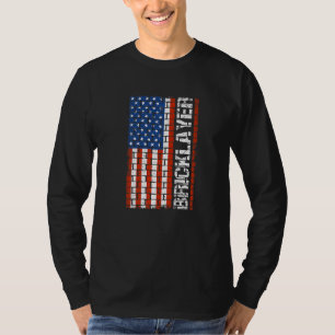 Camiseta Patriotic Bricklayer Flag USA Citizen Construction