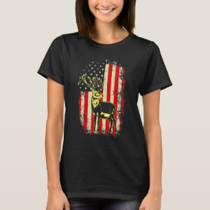 Camiseta Patriotic Camo American Flag Deer Hunter