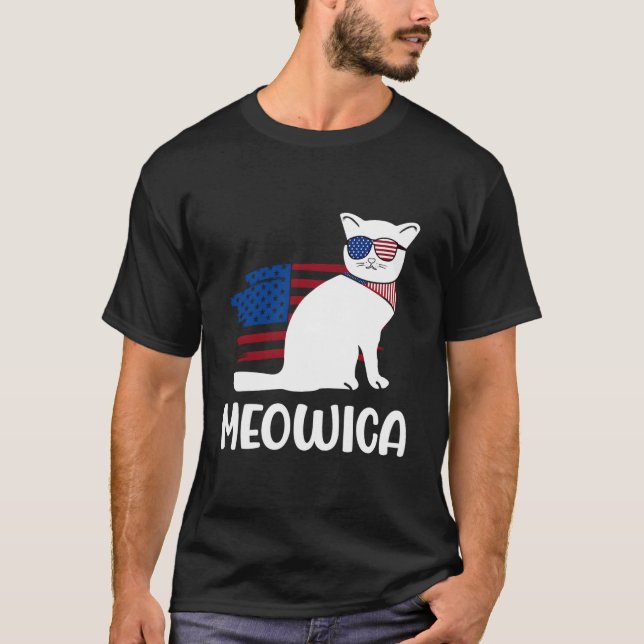 Camiseta Patriotic Cat Meowica 4Th Of July Kitten (Frente)