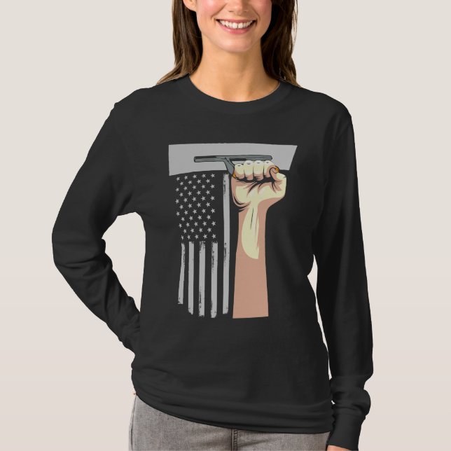 Camiseta Patriotic Concrete Finisher Construction Worker US (Frente)