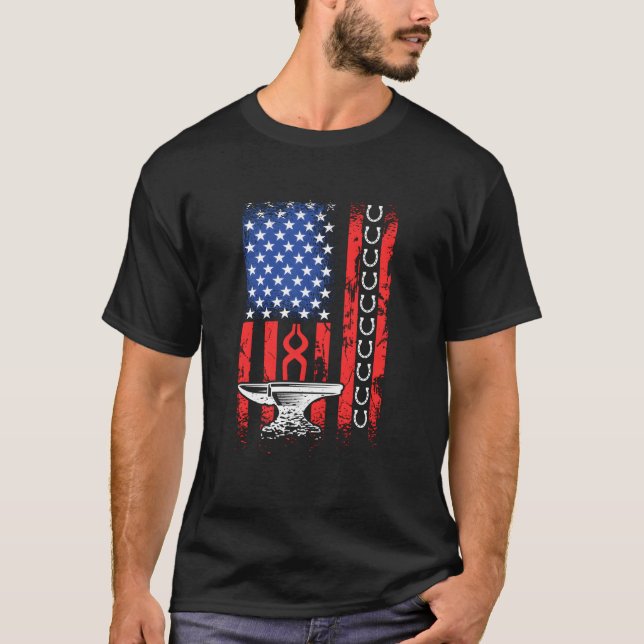 Camiseta Patriotic Crafts 4Th Of July American Flag Farrier (Frente)